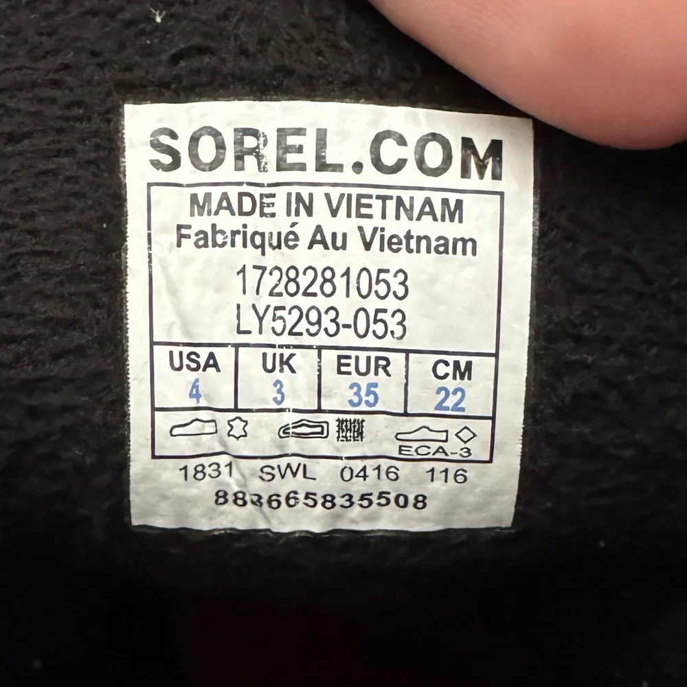 Sorel Big Kids Boys Slimpck Lace Waterproof Winter Snow Gray & Black Boots 4